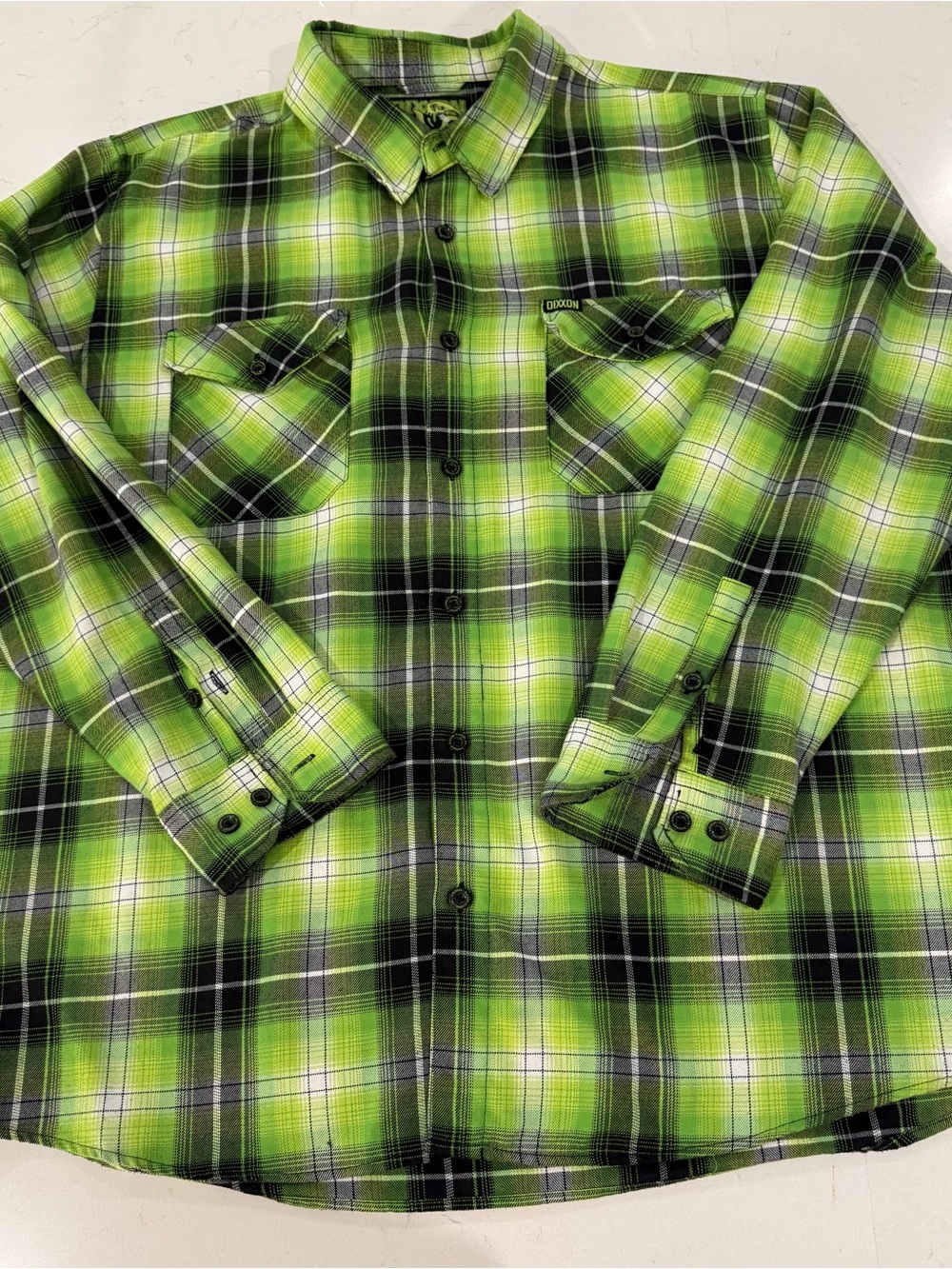 3X Dixxon Flannel Co Arsenic D-Tech Plaid Shirt Men’s Flannel Button Long Sleev